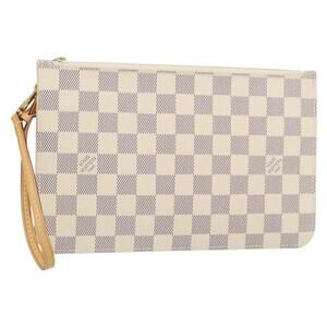 LOUIS VUITTON Damier Azur Neverfull MM Pouch LV Auth 152668